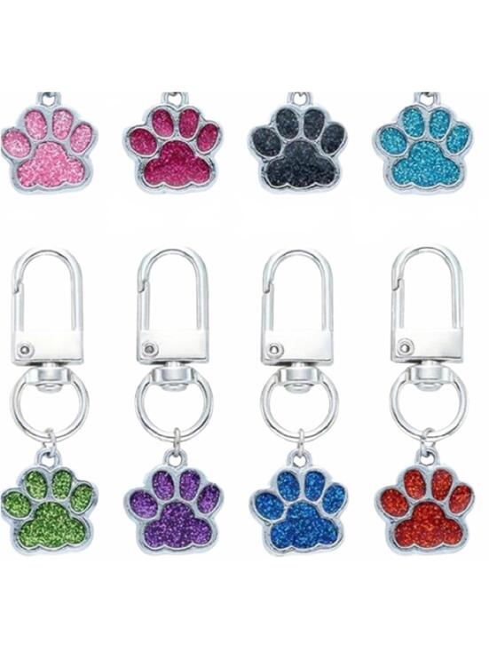 Handbags - 1 PC Dark Pink Keychain Paw Animal Print Bag Charm Glitter Glam Pet Gift New